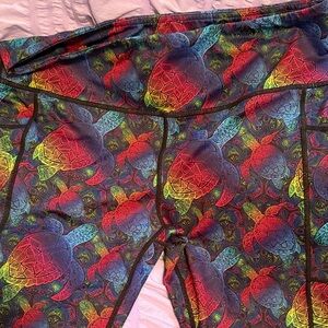 Vibrant Turtle Print Women's Capris by Constantly Varied Gear